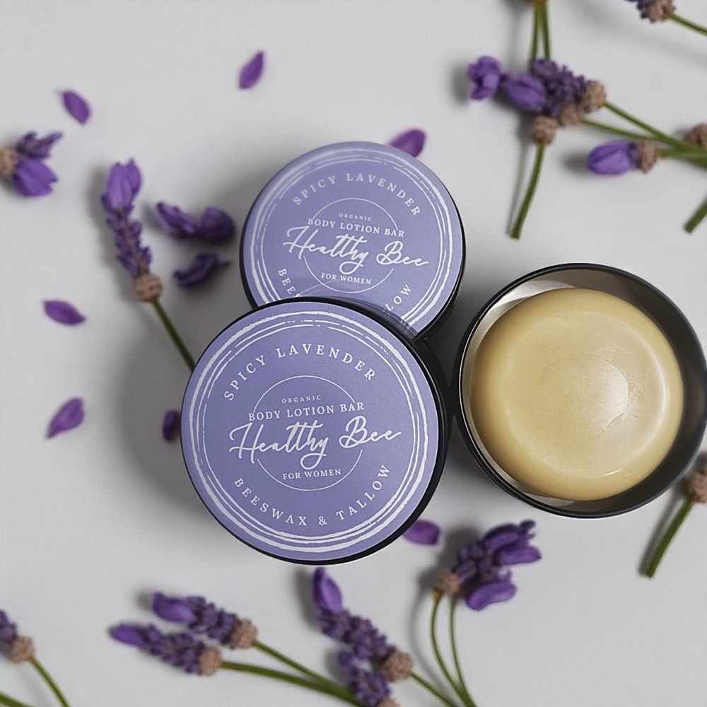 Spicy Lavender Solid Lotion Bars. Organic Beeswax and Tallow